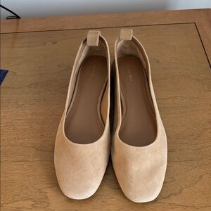 & Other Stories Nude Ballerina Suede Leather Flats Size 38 7